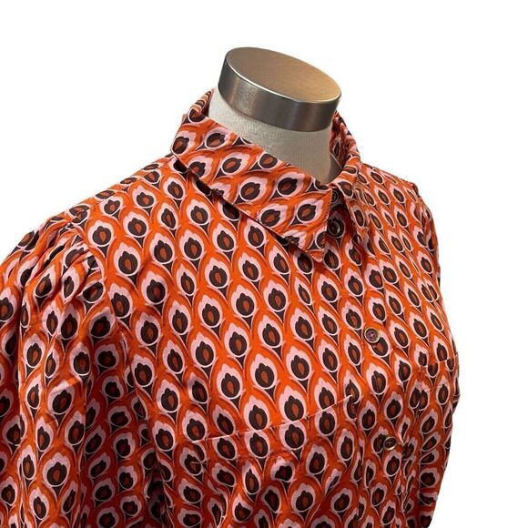 NWT ZARA Dress Brigitte Mini Belted Orange Printed Pockets Sz. XXL - Picture 4 of 14